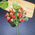 Artificial Strawberry Branch Decor Picks - Faux Fruit Plant Wall Accent