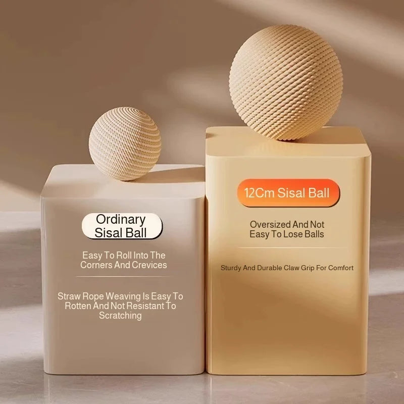 Interactive Sisal Cat Toy Ball for Cats and Kittens - Chew & Teeth Cleaning