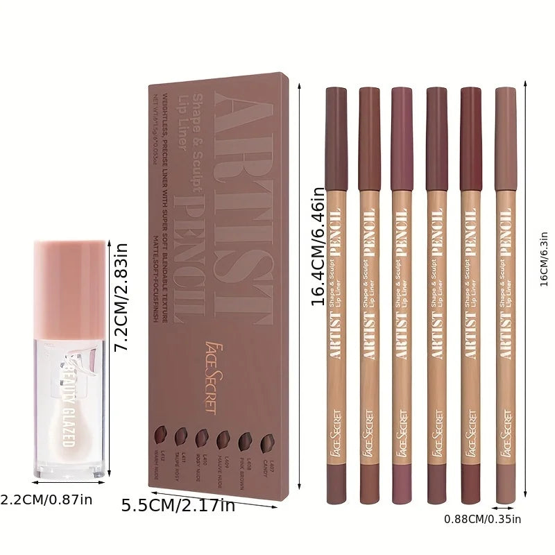 Lipliner & Lip Oil Set - Matte Waterproof Lip & Eye Makeup Combo