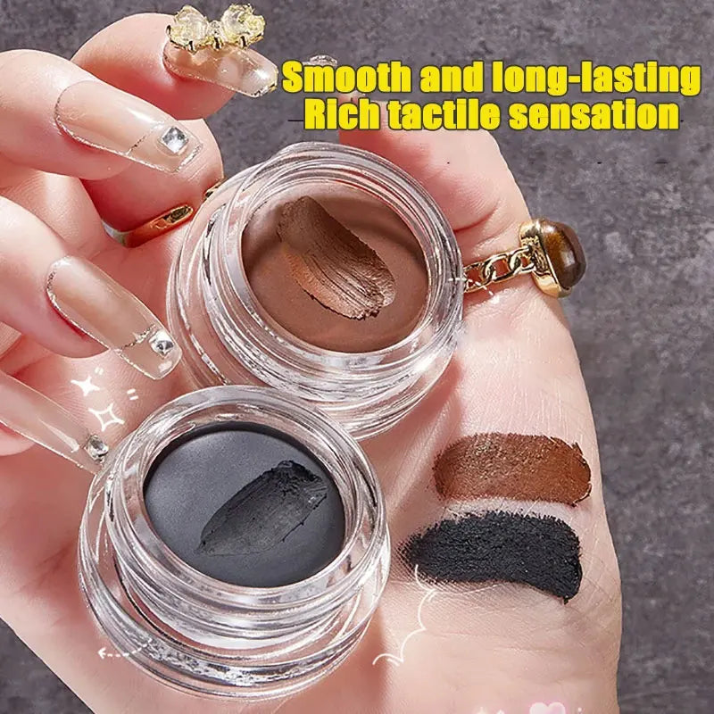 Waterproof Eyebrow Pomade with Brush - Quick Dry, Sweat & Water Resistant, Non-Breaking Brown & Light Brown Shades
