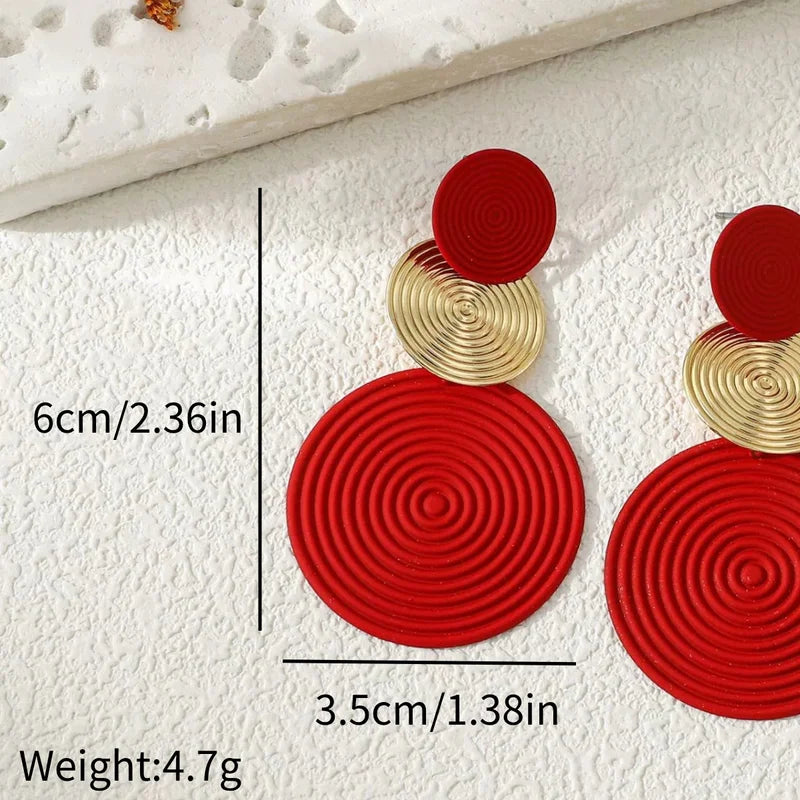 Trendy Dangle Earrings Trio Circle Design for Daily Outfits & Parties