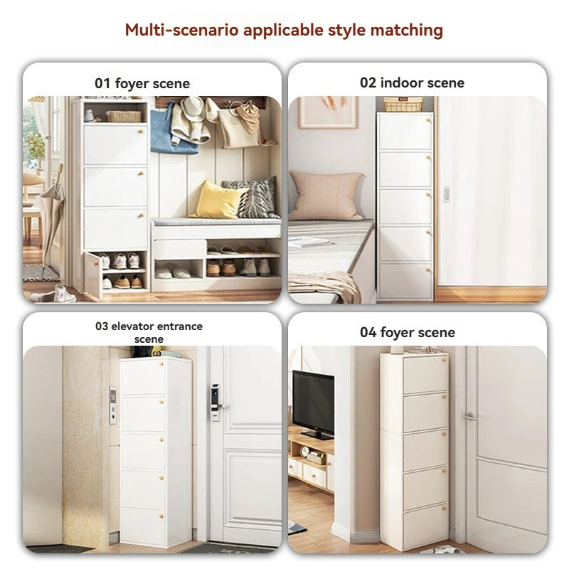 Narrow Space-Saving Shoe Rack with Large Capacity Corner Shoe Cabinet for Entryway