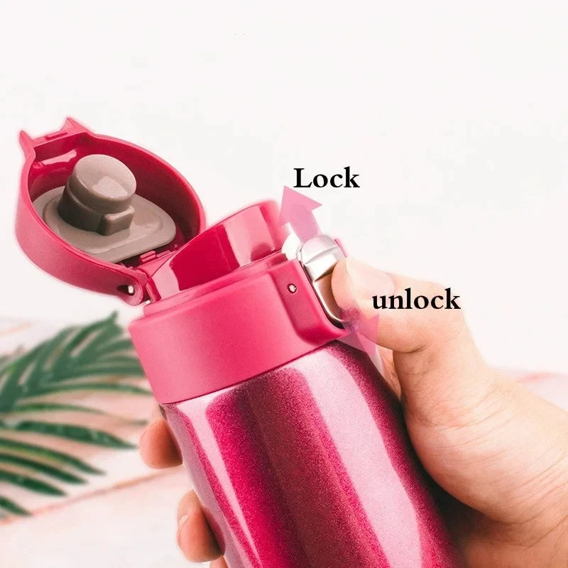 500ML Stainless Steel Vacuum Flask Thermos Cup with Bouncing Cover for Coffee Tea Milk Water