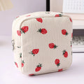 Multi-Functional Corduroy Small Square Storage Bag with Cotton Lipstick & Headphone Holder