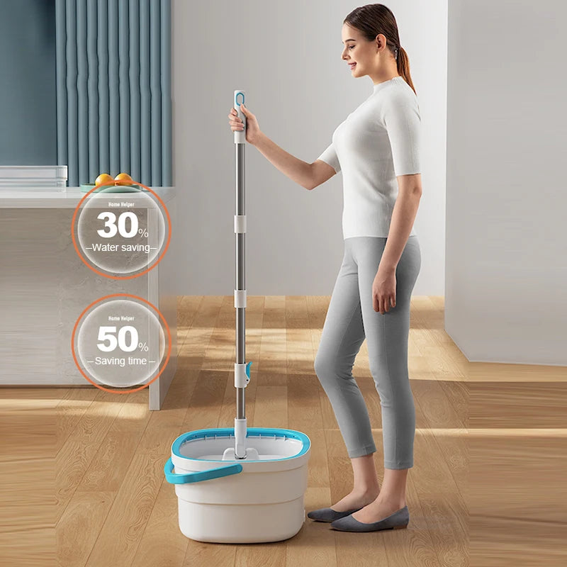 Spin Mop Floor Cleaning Kit with 360° Rotating Head and Water Spray — Household Floor & Dust Mop