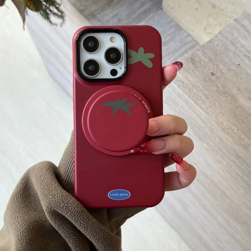 Cute Cartoon Tomato Magnetic Phone Grip Holder for iPhone 15 & MagSafe