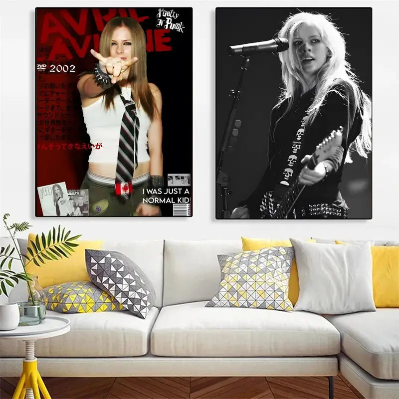 Artistic Avril Lavigne Poster Wall Decor for Bedroom & Living Room - Premium Canvas