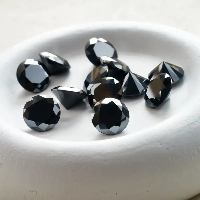 Black Moissanite Loose Stones 0.5-5ct VVS1 Excellent Cut Lab Diamonds