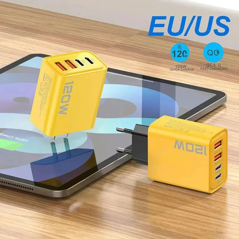 120W USB-C Fast Charger Adapter - Fast Charging for iPhone, Samsung, Xiaomi