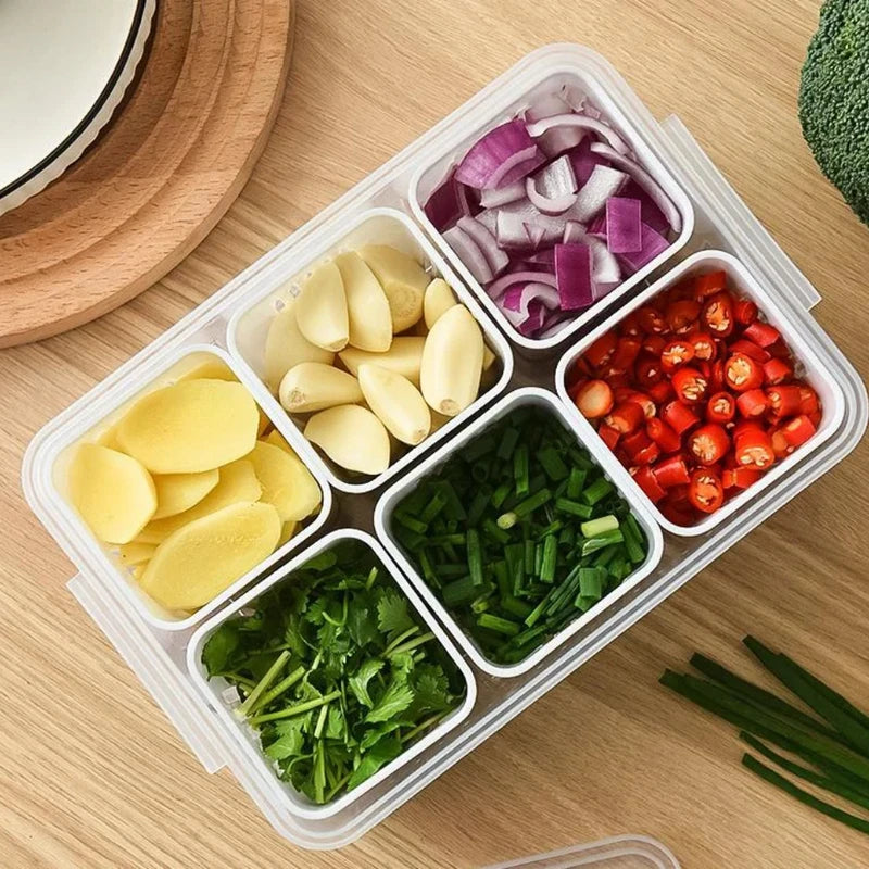 Kitchen Food Drain Storage Box with Cover - Fresh-Keeping Basket for Vegetables and Onion