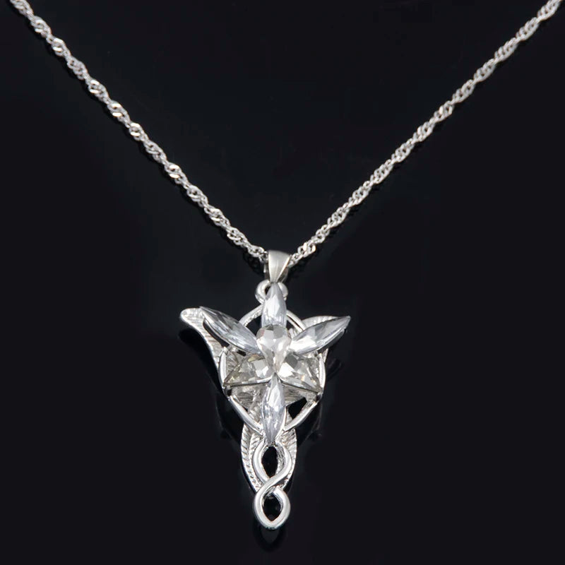 Elf Princess Arwen Necklace Crystal Pendant for Women - Twilight Star Jewelry