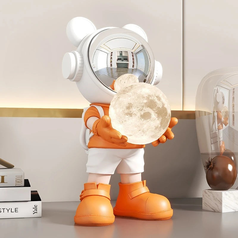 Astronaut Sculpture Figurine Modern Desk Decor Resin Home Ornament