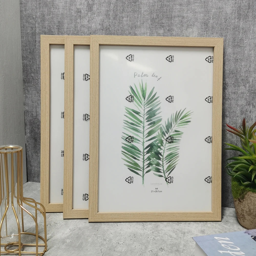 Set of 3 Wooden Photo Frames for Wall or Table Display 10x15, 15x20, 20x25