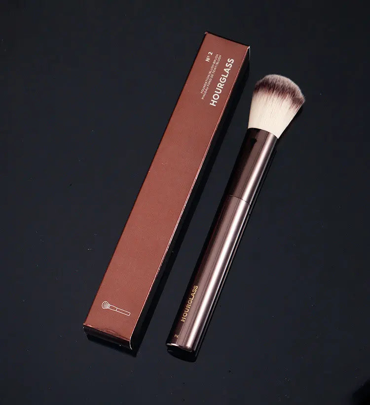 Makeup Brush Set for Powder, Contour & Blush - Professional Cosmetic Tool with Metal Handle