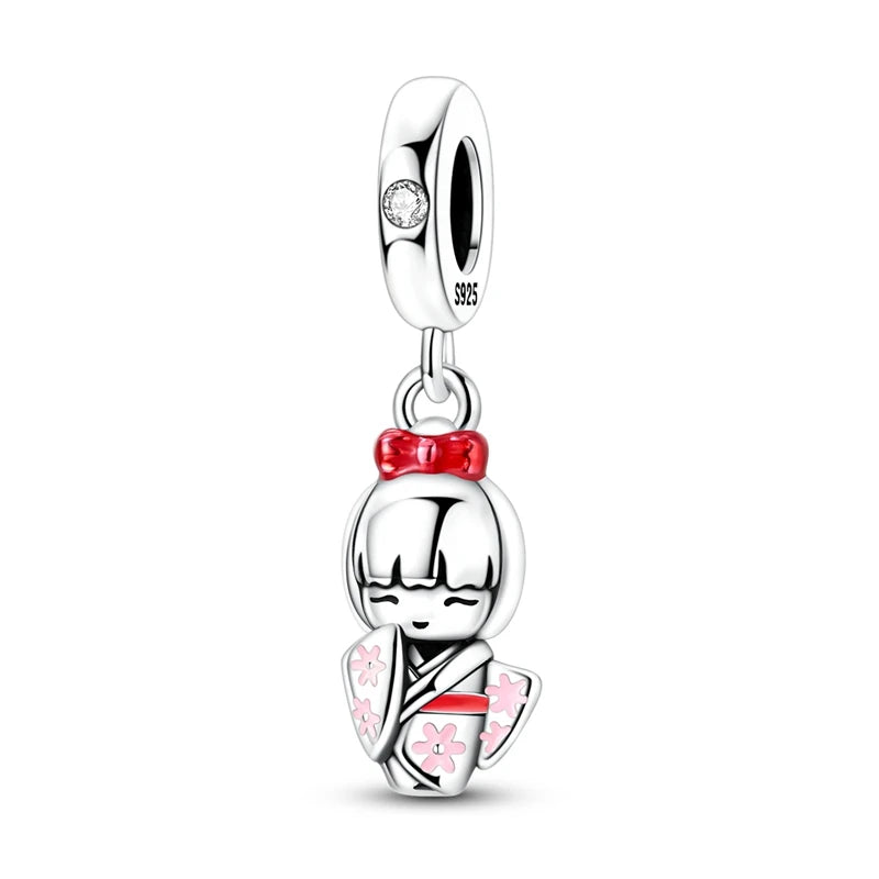 Sterling Silver Charms Pendant Beads for Bracelets & Necklaces - Family Love Gift