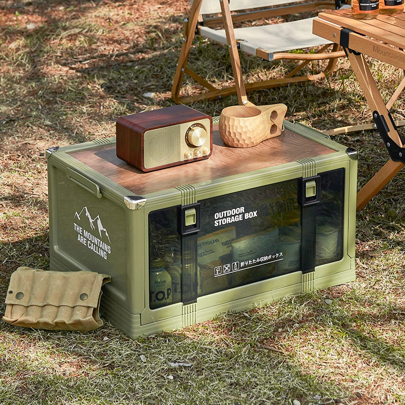 Foldable Storage Box with Lid - Thickened Trunk Organizer for Home, Car, Camping