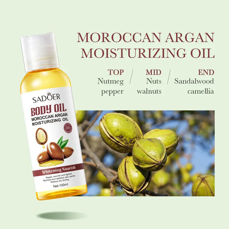 Natural Avocado Almond & Argan Oil for Face Hair & Body Moisturizing Massage Oil