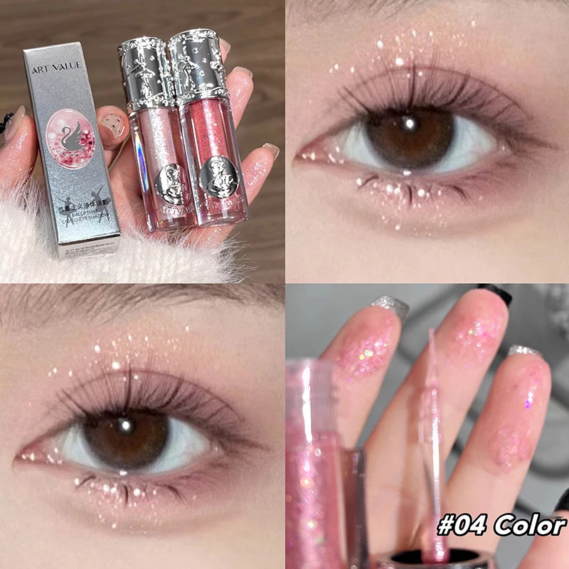 Waterproof Glitter Liquid Eye Shadow - Shimmer Highlighter for Eye Makeup