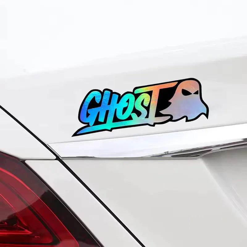 Halloween Ghost Motorcycle Reflective Vinyl Decal Waterproof Car Sticker Set