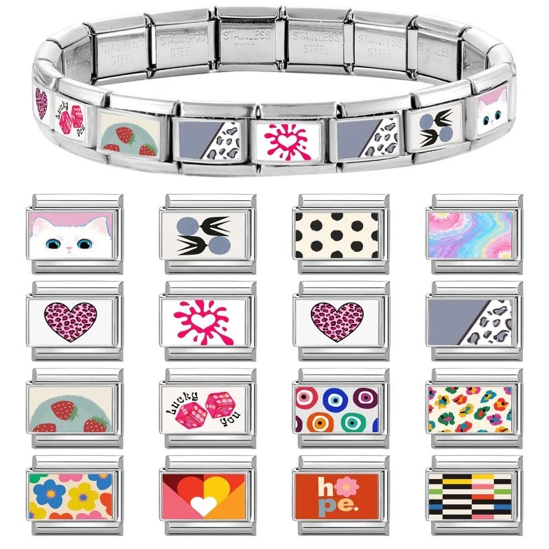 Fashion Leopard Heart Charm Bracelet for Women - Adjustable Stainless Steel Jewelry