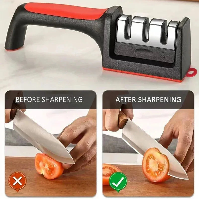 Multi-Stage Kitchen Knife Sharpener Handheld Stainless Steel Sharpening Tool
