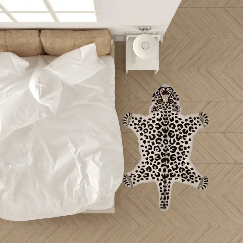 Cartoon Leopard Print Carpet for Bedroom Living Room Non-Slip Foot Mat Home Decor