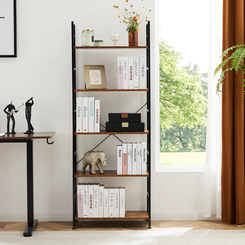 5 Tier Modern Bookcase Shelf for Living Room Bedroom Office Storage Organizer