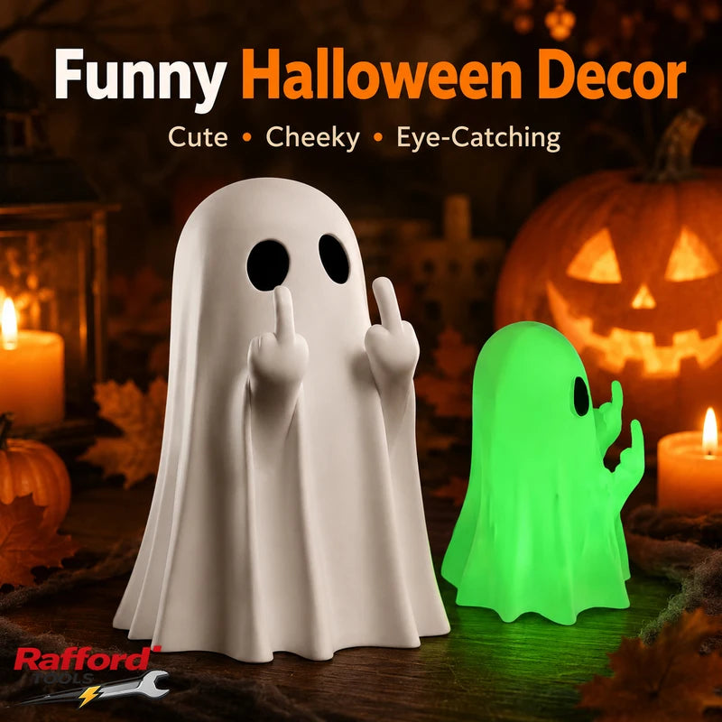 Cute Ghost Halloween Decor Statue - Small Spooky Centerpiece for Home & Party