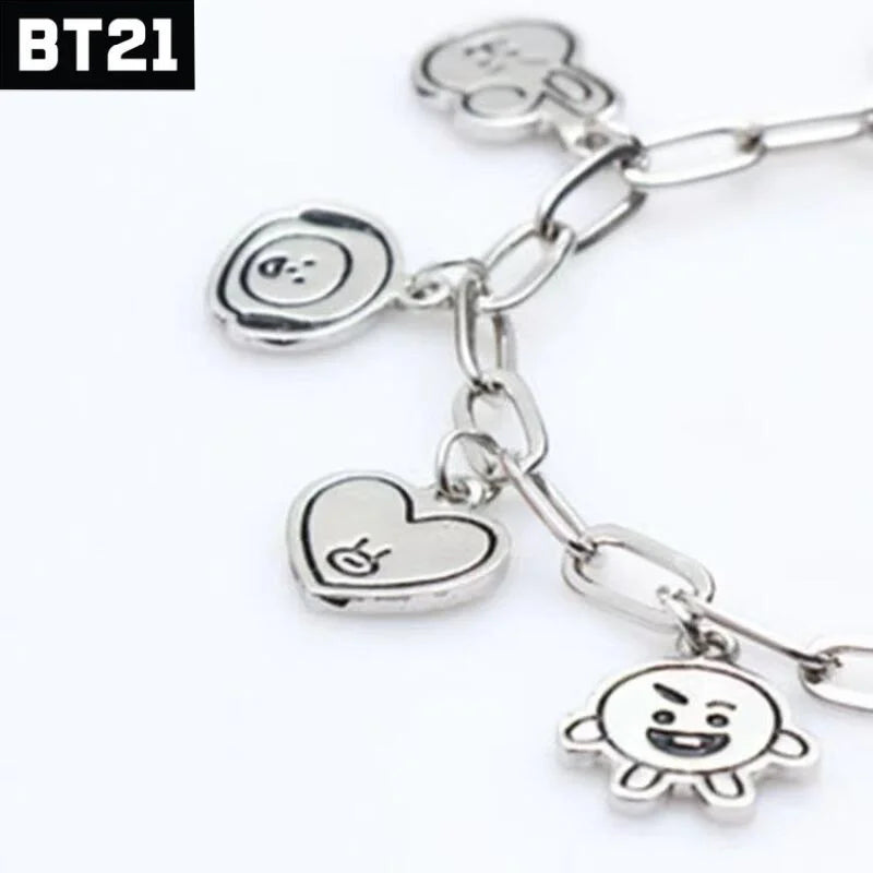 Anime BT21 Cartoon Couple Fans 26cm Fashion Accessories for Men and Women
