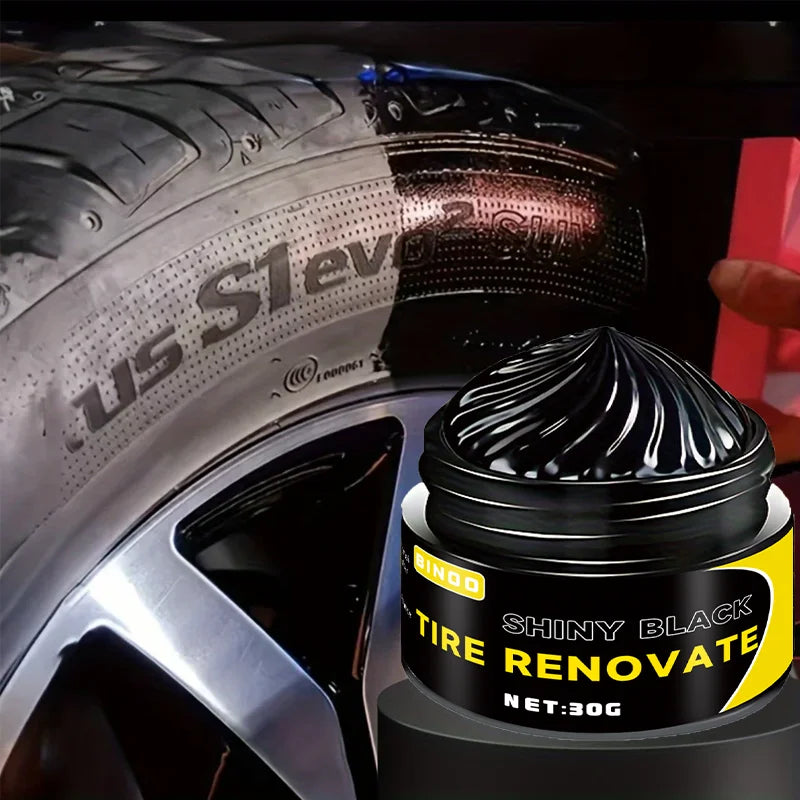 Black Tire Wax 30g - Long-Lasting Tire Protection & Repair