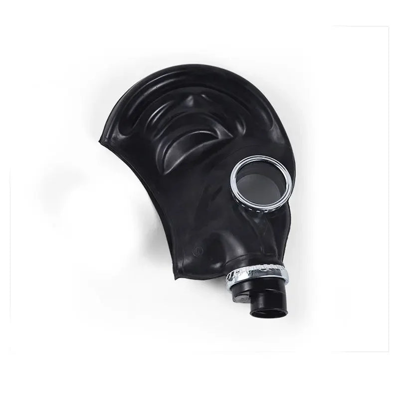Gas Mask Latex Hood with Breath Control for Cosplay and Fetish Play