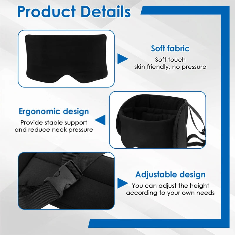Travel Pillow with Eye Mask & Storage Bag - 360° Support Neck Rest