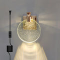 Crystal Wall Lamp LED Modern Lighting Fixture with Glass and Gold Finish