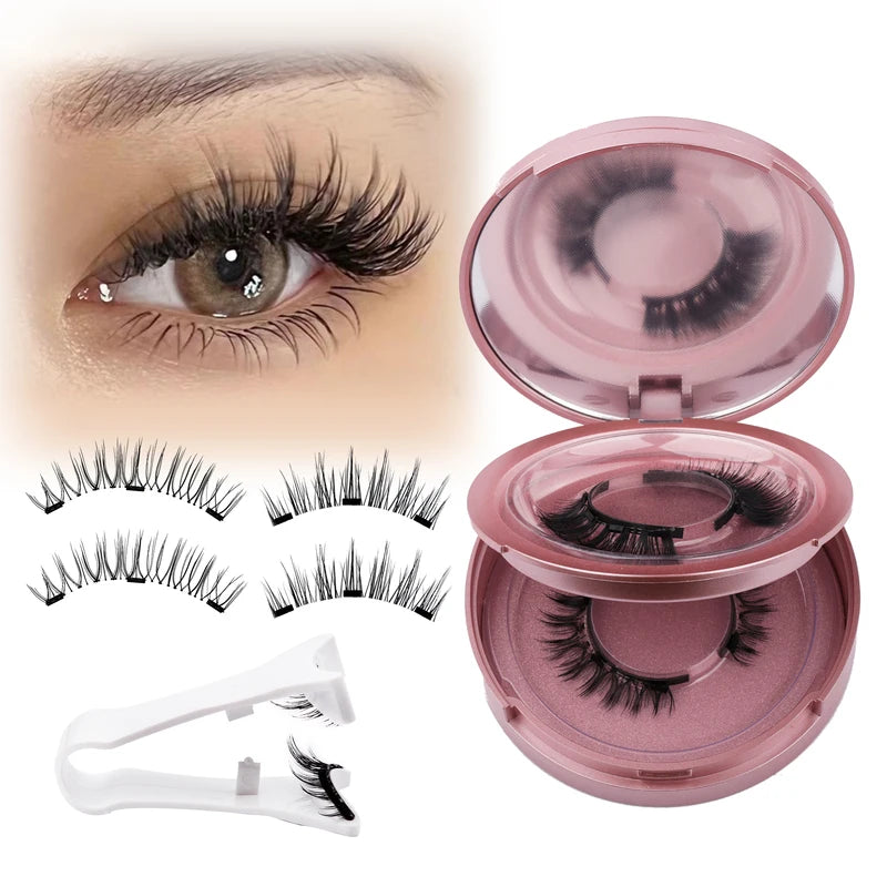 Magnetic Eyelashes with Applicator - Reusable Natural Look False Lashes Kit