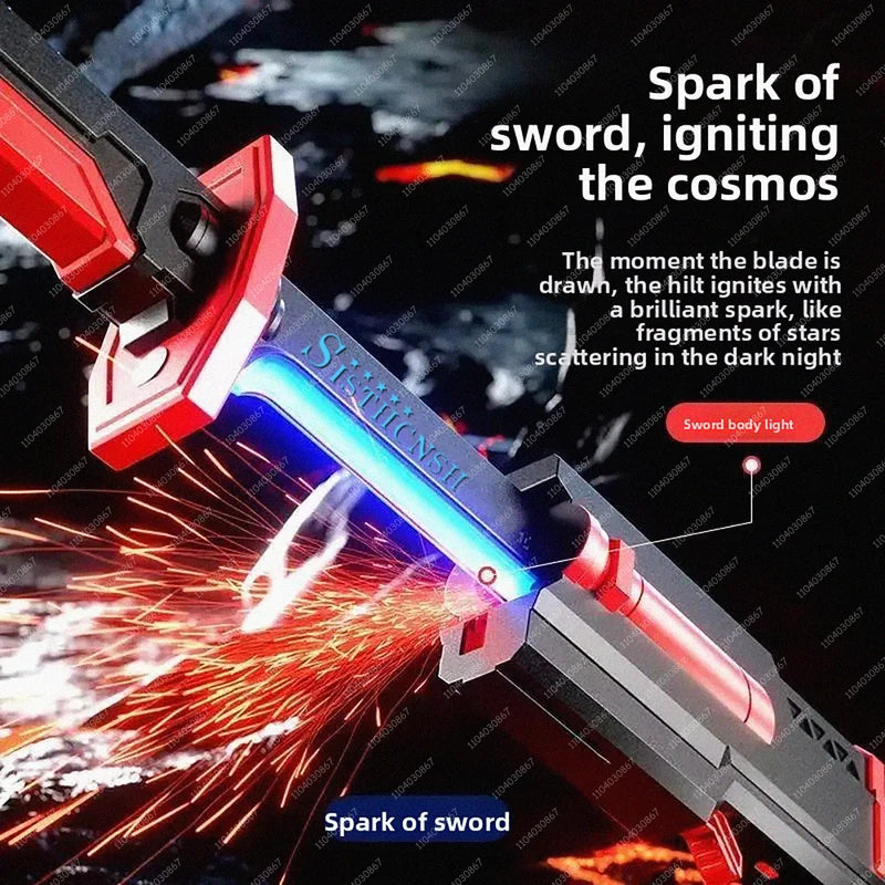 Colorful Glowing Sword Toy with Spark & Smoke Effects – Kids Christmas Birthday Gift