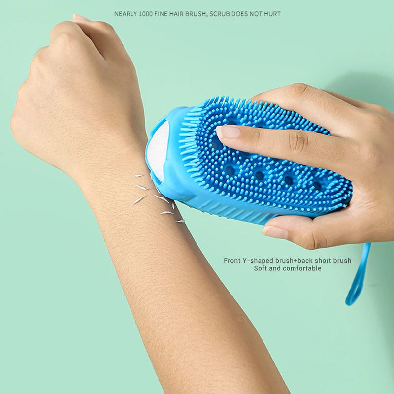 Silicone Body Brush Exfoliating Shower Scrubber for Bath & Massage