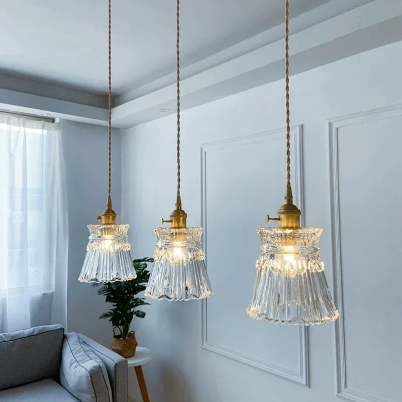 Modern Glass Pendant Light for Kitchen and Dining Room - LED Chandelier for Bedroom & Cafe