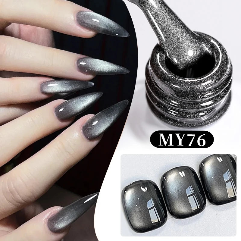 Gel Nail Polish with Magnetic Cat Design, 10ml Semi-Permanent UV & LED