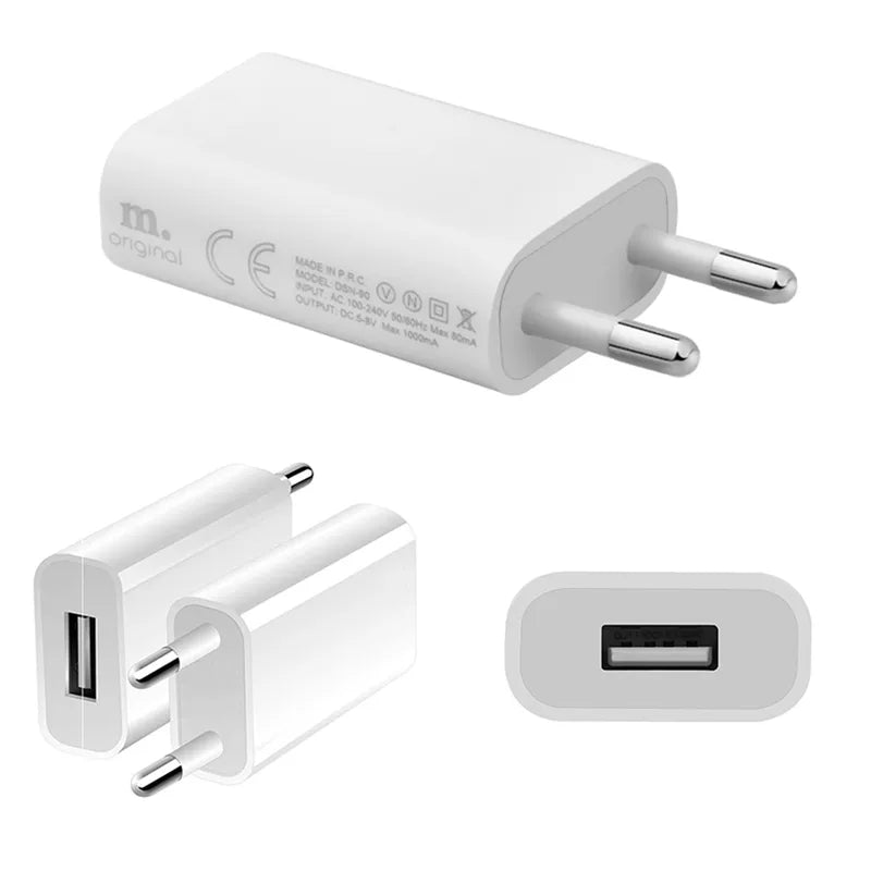 Universal 5V 1A USB Wall Charger with EU Plug - Compatible with Smartphone & Devices