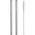 Stainless Steel Water Bottle Replacement Straws 8 Inch with Cleaning Brush - Reusable 40 oz