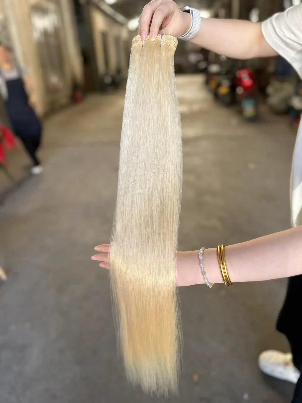 Synthetic Hair Extensions Blonde Straight Bundles Heat Resistant 12-38 Inch