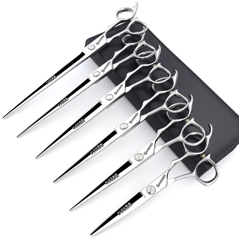 Professional Barber Scissors 6-9 Inch Flat Teeth Hair Cutting Shears - Multiple Colors