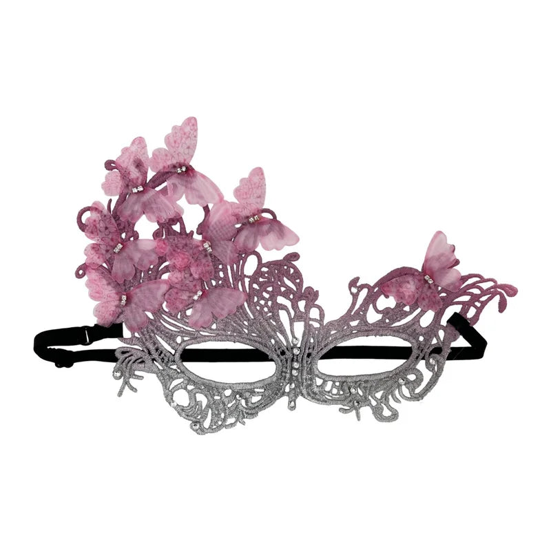 Lightweight Gradient Butterfly Masquerade Mask with Lace Hollow Design for Parties and Weddings