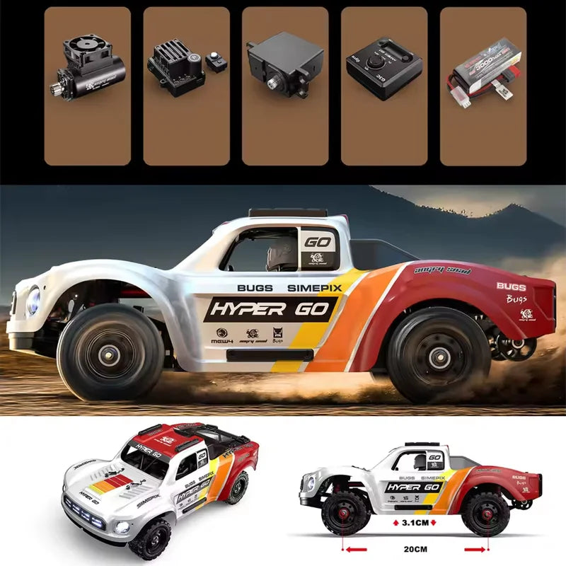 Remote Control Racing Truck 1/14 Scale Brushless Motor 47 KM/H 4WD RC Car