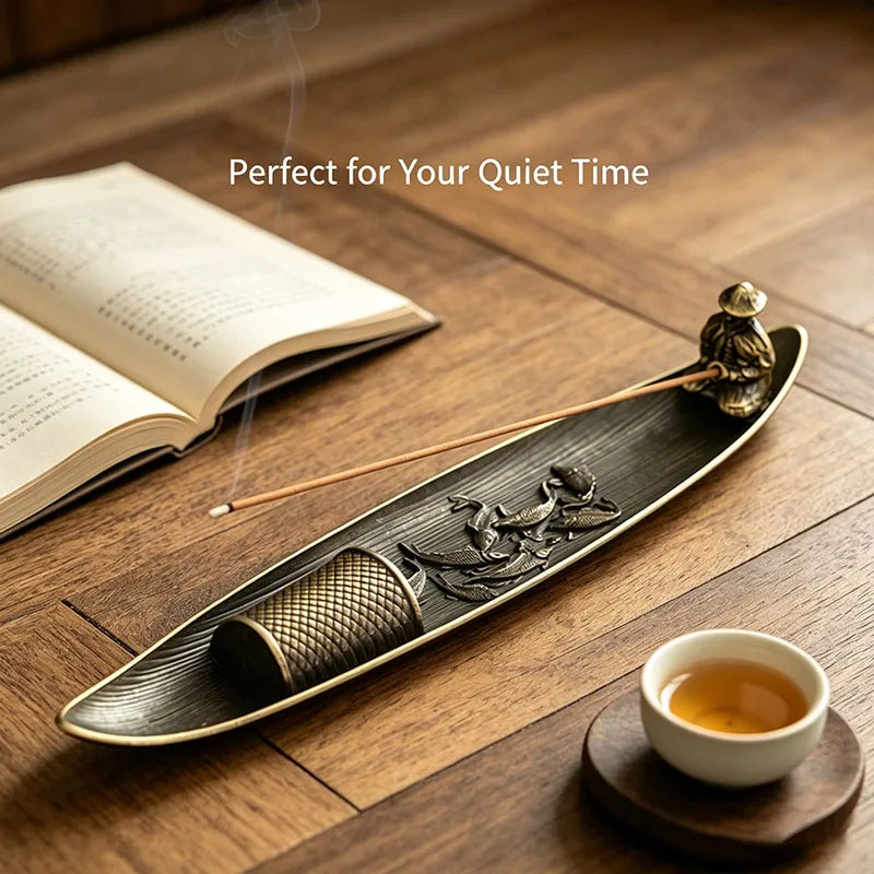 2-Piece Alloy Incense Burner Set for Stick Cone & Backflow Incense - Home Decor