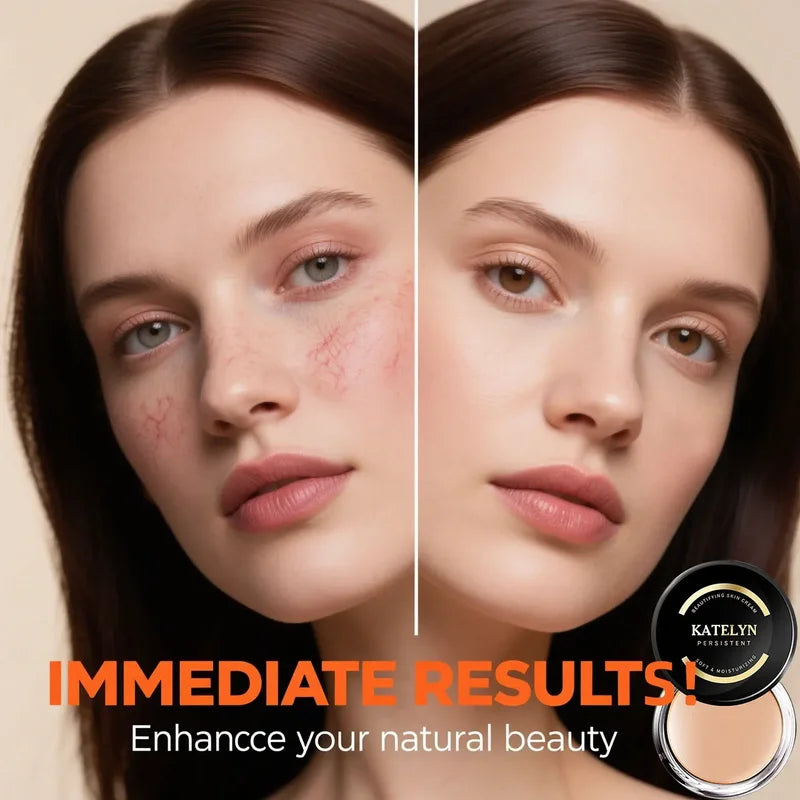 Waterproof Long-Lasting Foundation Cream with Natural Coverage for Face Makeup