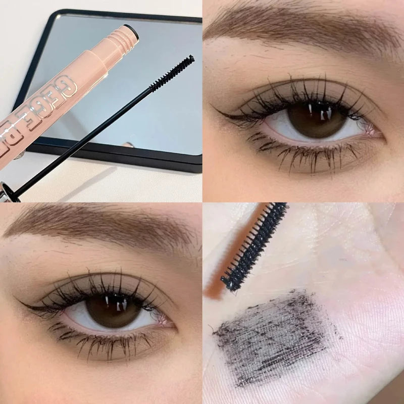 Matte Fiber Mascara with Ultra-Fine Brush - Waterproof, Fast Dry, Lengthening & Curling Makeup