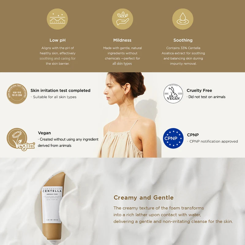 Gentle Facial Cleansing Foam with Centella for Sensitive Skin - 125ml