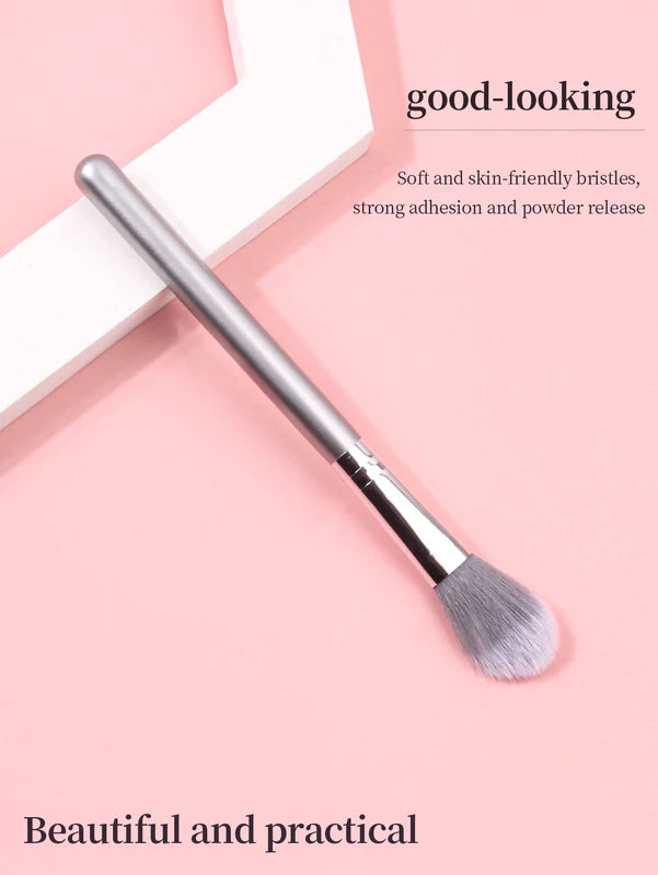 Portable Makeup Brush with Soft Hair Highlighter Brush for Travel & Home