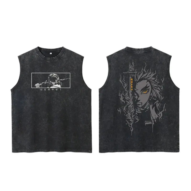 Anime Demon Slayer Tank Tops for Men Women Sleeveless Shirt Summer Oversized Gym Vest